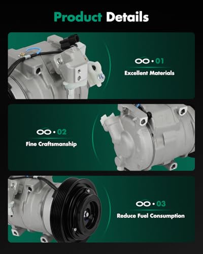 Image of SCITOO AC Compressor for Honda for Odyssey 3.5L 2008-2017 | Fast Cooling, Ultra Low Noise (≤72 dB) Air Conditioner Compressor for Summer, with Clutch, 38810RGLA02 10362850 10362851