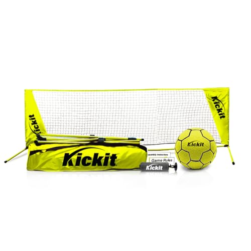 Kickit Soccer Tennis Set with Net, Ball, Travel Bag, Green