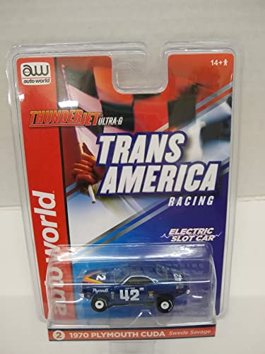 Auto World SC362-2 Trans America Racing '70 Cuda Swede Savage HO Scale Electric Slot Car