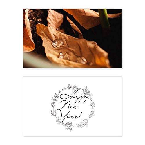 Tarjeta conmemorativa de año nuevo con mensaje de bendición Fallen Leaves