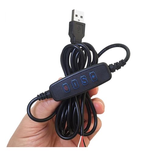 Interruptor de atenuación DC 5V con cable de 2M y atenuador luz LED en U negro 3