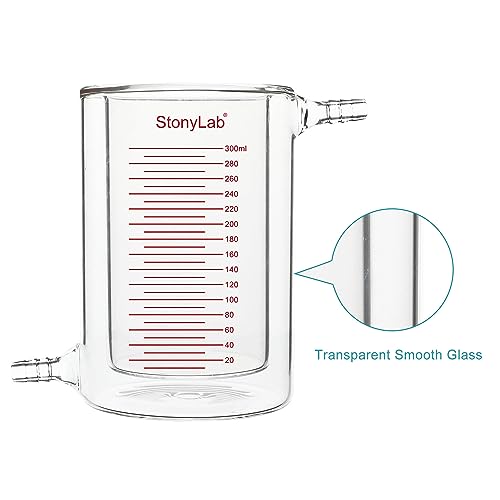 Bécher à double enveloppe en verre stonylab double couche gradué 300ml - 3