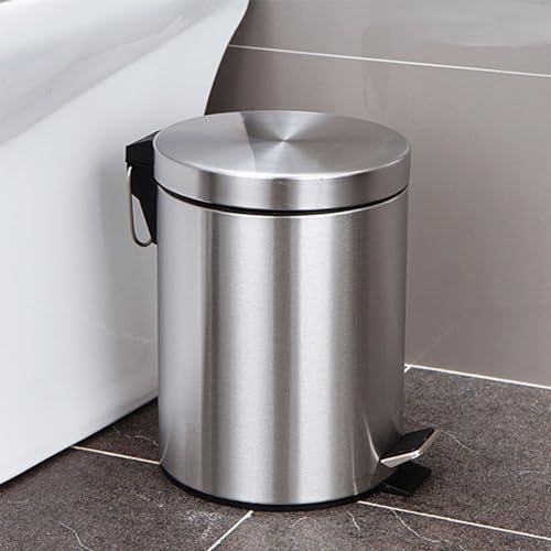 Poubelle à pédale 3L en acier inoxydable poli miroir