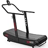 RUNOW Curved Treadmill with 4 Resistance Levels Non Motorized Manual Treadmill with LCD Display,Self Generated Air Runner for Home & Commercial Use 450LBS Capacity