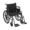 Drive Medical Cruiser III Light Weight Wheelchair with Flip Back Removable Arms, Desk Arms, Swing Away Footrests, 20'' Seat