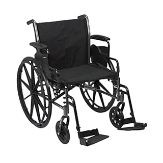 Drive Medical Cruiser III Light Weight Wheelchair with Flip Back Removable Arms, Desk Arms, Swing Away Footrests, 20'' Seat