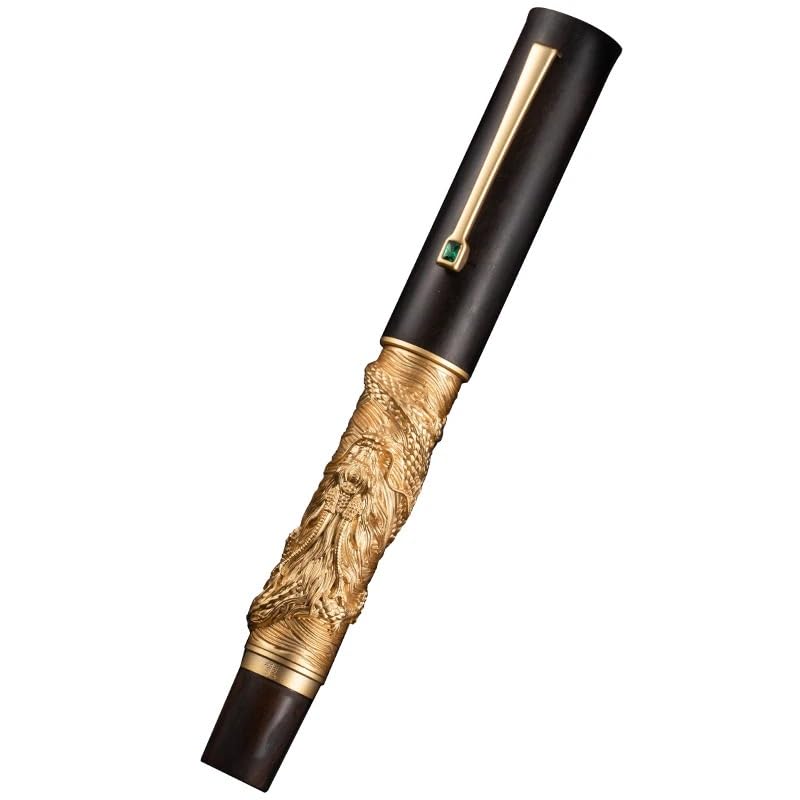 Stylo-plume en bois d'acajou Dragon fait main pour retrouver le plaisir d'une écriture sans fatigue