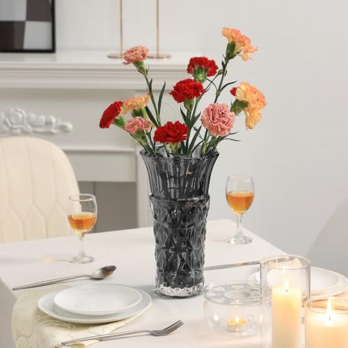 Martage Black Glass Vase, 11X5.9X5.9 Inches thumb #7