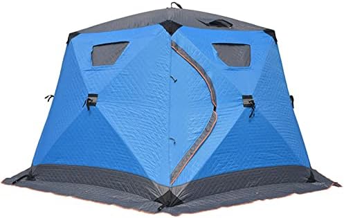 WHYUNM26 5-6 Person Hexagonal Large Space Ice Fishing Tent Winter Fishing Shelter Camping Padded Breathable Windproof Thickened Cotton Warm Tent