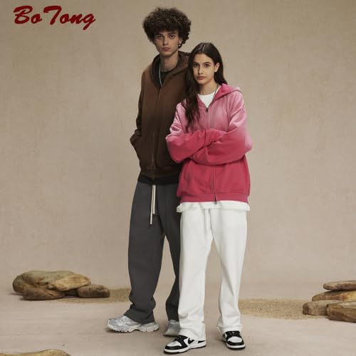 Acid Wash Vintage Hoodie for Women Full Zip Up Hooded Sweatshirt with Pockets Unisex Casual Tops Men3