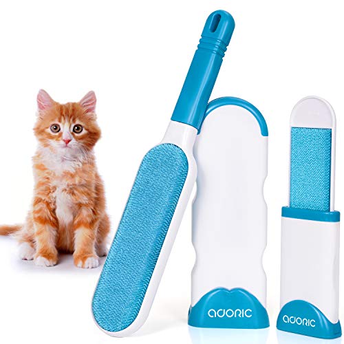 ADORIC Pet Hair Remover, Lint Brush for Dog & Cat, Double Sided Fur Remover Tool with Self-Cleaning Base, Perfect for Clothes, Sofa, Carpet, Car Seat and Travel Updated