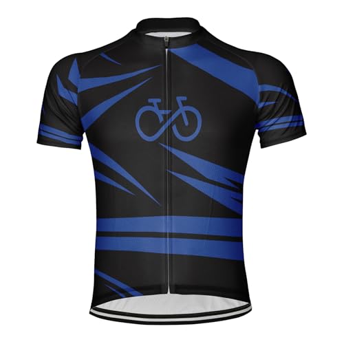 Personalizarlo Bike Logo Hombre Camiseta De Ciclismo Manga Corta Bicicletas Maillots (FR/ES, Letras, L, Regular, Regular, MS5044)
