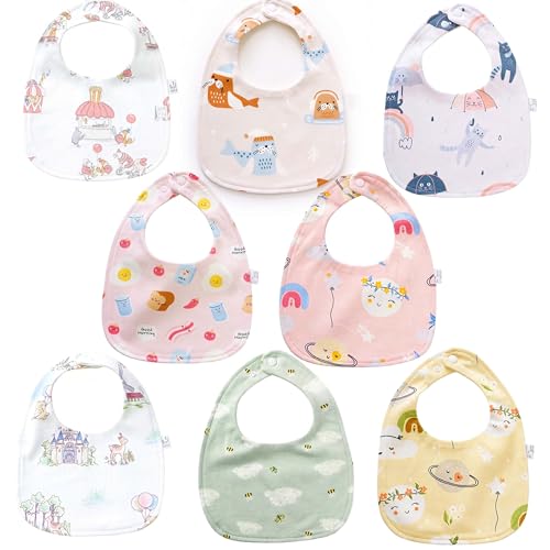 SLOSH Baberos Bebé Impermeables Bebe Recien Nacido Algodón Niña Niño Suave Absorbente Baberos Drool (Rosa)