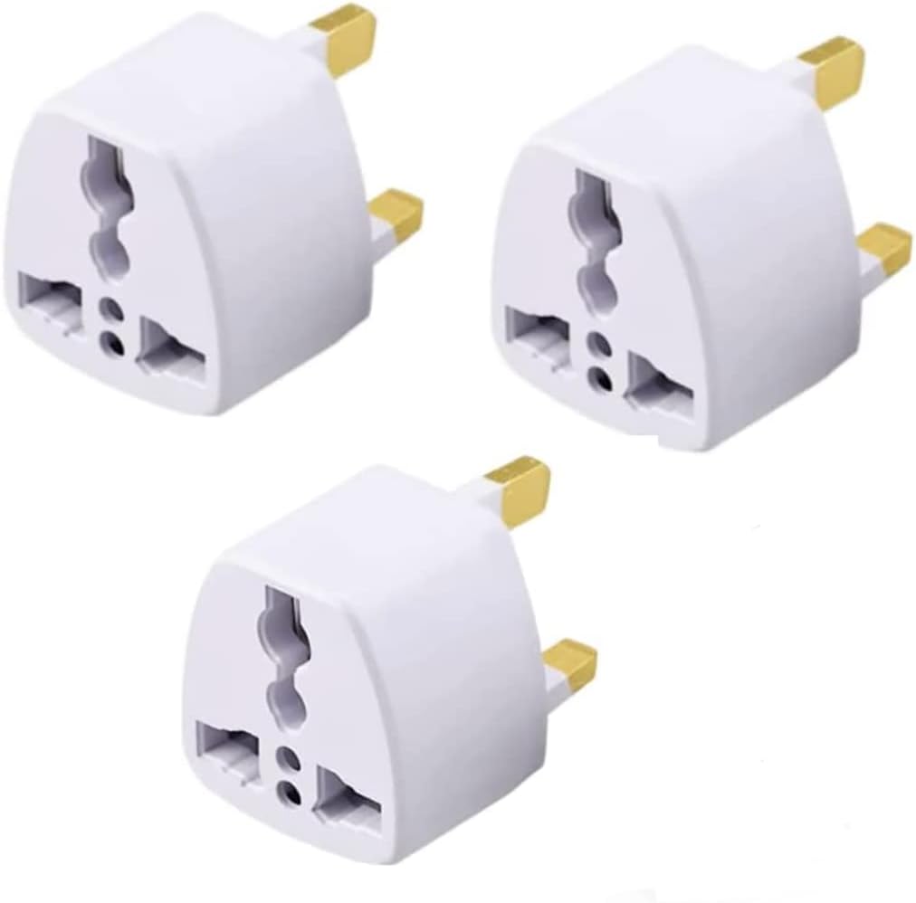 SKY-TOUCH 3 Pcs Universal travel Plug Adapter, 3 Pin Power Plug Adapter for AU/UK/EU/US, Plug Converter for Business, Holiday, Hotel, Airport
