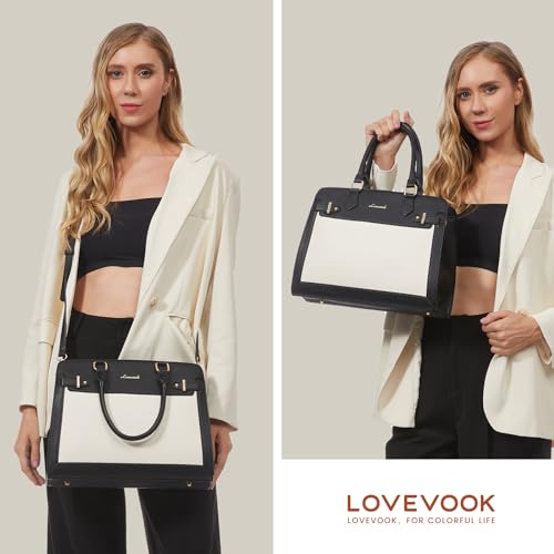 Image of LOVEVOOK Purses and Handbags for Women, Tote Shoulder Bag Satchel Purse and PU Leather Top Handle for ladies