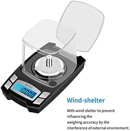 KUBEI USB Rechargeable Digital Milligrams Scale 100g x 0.001g, High Precision Jewelry Scale, Reloading Professional Mini Digital Pocket Scale, Portable Electronic Scale Weight Grams and Oz