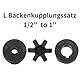 QUARKZMAN 1/2 bis 1 L095 Flexibles 3-teiliges L-Kiefer-Kupplungskupplungsset & Buna-N NBR Gummispider für Holzspalter Hybridgeräte