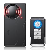 [Upgrade]WSDCAM 110dB Motorcycle Alarm, New 7 Sensitivity 4 Volume Adjustable, Wireless Vibration Alarm with Remote Control Anti-Theft Alarm for Car/Bike/Vehicle Security, Loud Door/Window Alarms