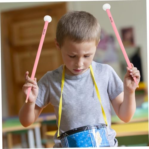 LIOOBO 1 par de baquetas de percusión con cabeza doble, mango cómodo, hechas de madera de arce y fieltro para timbales y kits de batería, estilos musicales variados miniatura 6