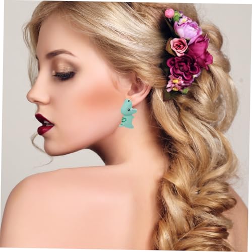 Pendientes de dinosaurio joyas creativas para orejas de mujer 5