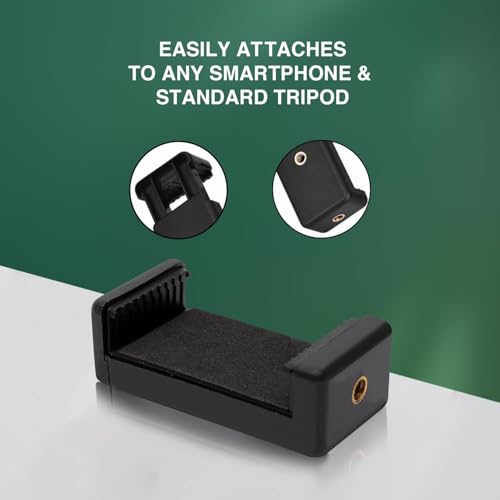 Image of HUMBLE Universal Mobile Monopod Holder Clip | Phone Camera Holder & Tripod Mount Adapter | Compatible with All Smartphones | Black (Pack of 2)