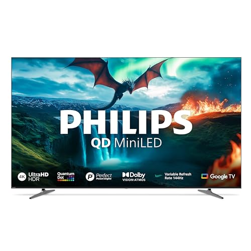 PHILIPS 75 INCH ULTRA PREMIUM QD MINILED GOOGLE TV 75MLED800/56, 144HZ MOTION, DOLBY VISION, DOLBY ATMOS, 2025