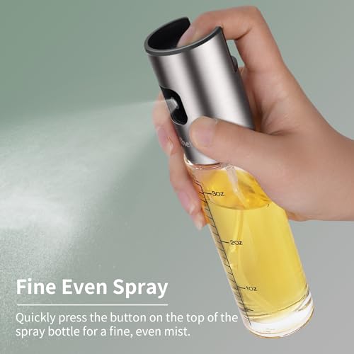 Oil Spray Bottle 2 Pack, 100ml Olive Oil Sprayer for Cooking Air Fryer, Kitchen, Glass Oil Dispenser Leakproof with Large Funnel - Image 3