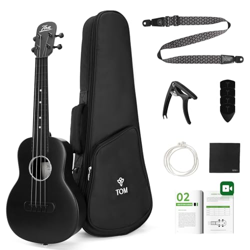 TOM 23' Carbon Fiber Concert Ukulele -Waterproof, Ultra-Lightweight (1.25 lbs),Beginner-Friendly...