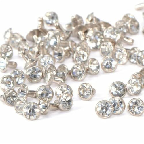 Remaches de cristal de 7mm para ropa y manualidades en cuero, pack de 100 unidades 2
