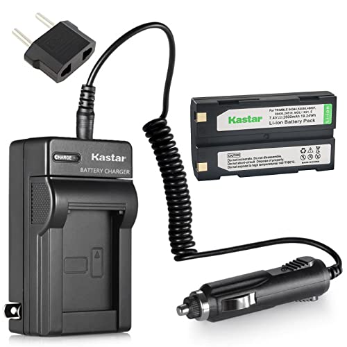 Kastar Battery and Charger Replacement for Pentax Ei-D-Li1 EI-D-BC1 EI-2000, Trimble 29518 46607 52030 54344 38403 5700 5800 R6 R7 R8 GNSS TR-R8 GPS MT1000, HP PhotoSmart C8873A 912 C912 912XI C912XI