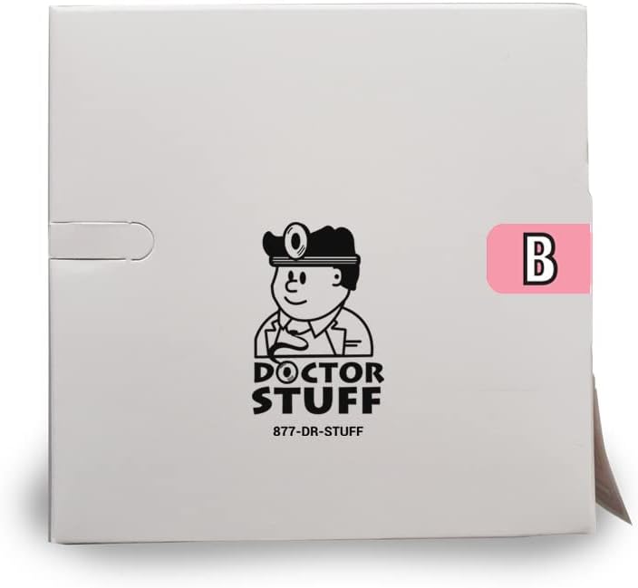 Doctor Stuff - File Folder Labels, Alphabet Letter B, Barkley FABAM - BAAM Series Compatible Alpha Stickers, Pink, 1/2" x 1-1/2", 500/Roll