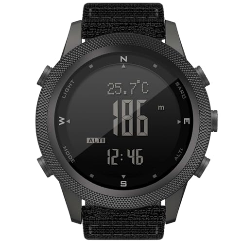 Image of NORTH EDGE Tactical Military Outdoor Sport Watch Apache 46 - Rugged Digital Adventure Watch with Altimeter, Barometer, Compass, Pedometer, Nylon Strap & 50M Waterproof