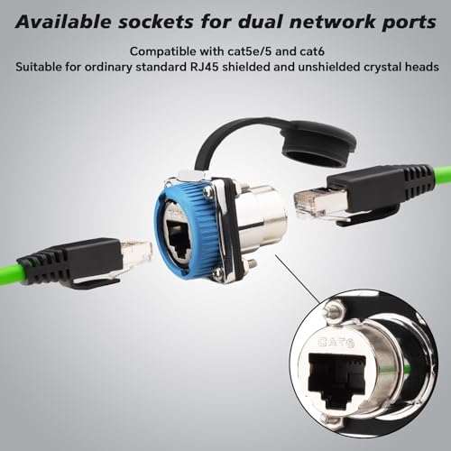 RJ45 Panel Mount Coupler Waterproof CAT6 miniatura 4
