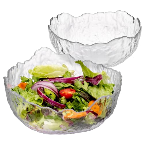 Navaris Set de Cuencos de Cristal - Juego de 2X Bol de Cocina para Aperitivos Ensalada natillas postres - 2X Cuenco Transparente Diferentes tamaños