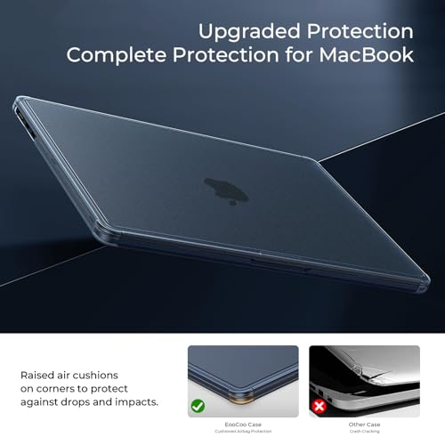Image of EooCoo Reinforced Anti-Crack Case for MacBook Air 13 inch,M5-M2 2026-2022 | True-to-Device Matte Texture, Anti-Fingerprint, Perfect Fit, Hard Shell Laptop Cover for MacBook Air 13.6 inch