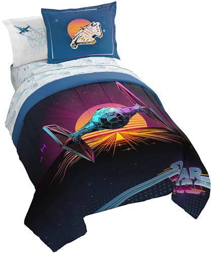 Jay Franco Star Wars Twin Comforter Set 5 Piece Soft Bedding for Boys Blue