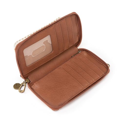 Sakroots Salinas Fabric from Recycled Materials Smartphone Crossbody, Tobacco Batik World Woven3