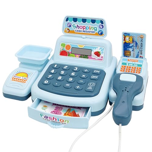 Rachlicy Juguetes de Caja registradora para niños 3 a 5 años Caja registradora de Juguete interactiva con escáner para Juego imaginativo y Aprendizaje Conteo Escaneo Impresión de Recibos
