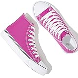 yageyan Womens High Top Canvas Sneakers Lace up Fashion Shoes for Women Casual Classic(Dark purple08.5)