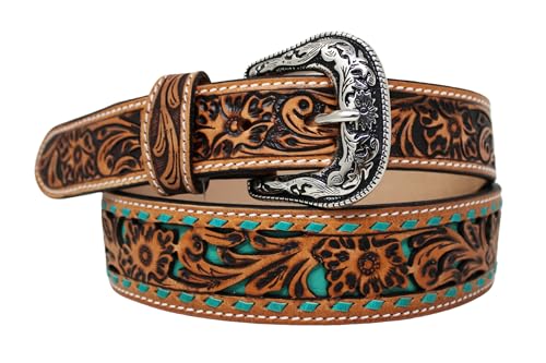 Western 1-3/4" Filigree Tooled Full-Grain Leather Belt 26RT7677T2