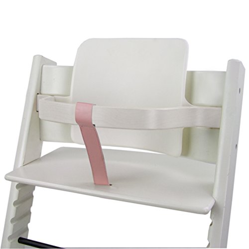 BambiniWelt Schrittgurt Tripp Trapp – Lederriemen aus Echtleder kompatibel mit Stokke Hochstuhl, weiches Öko-Leder, schadstofffrei & atmungsaktiv, abwaschbar & langlebig (rosa)