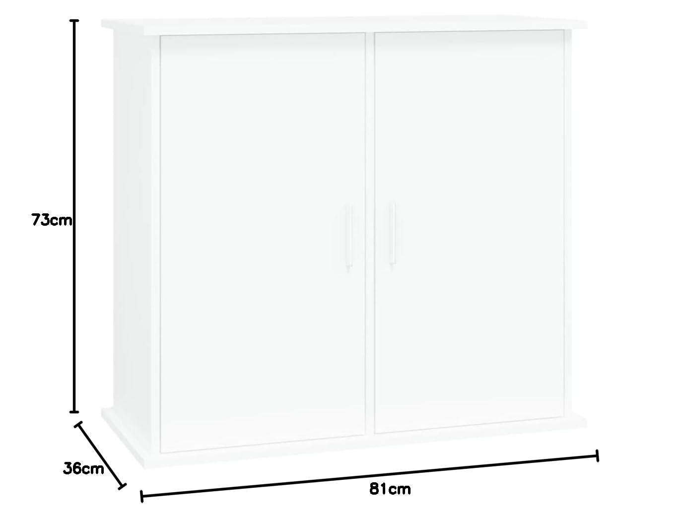 LAPOOH Aquariumschrank Weiß, Modern, Groß, Rechteckig, Holzwerkstoff, Wohnzimmer, Aquarium, Freistehend, 81x36x73 cm