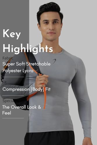 Image of FUAARK Men's Full Sleeve Compression T-Shirt - Athletic Base Layer for Fitness, Cycling, Training, Workout, Tactical Sports Wear