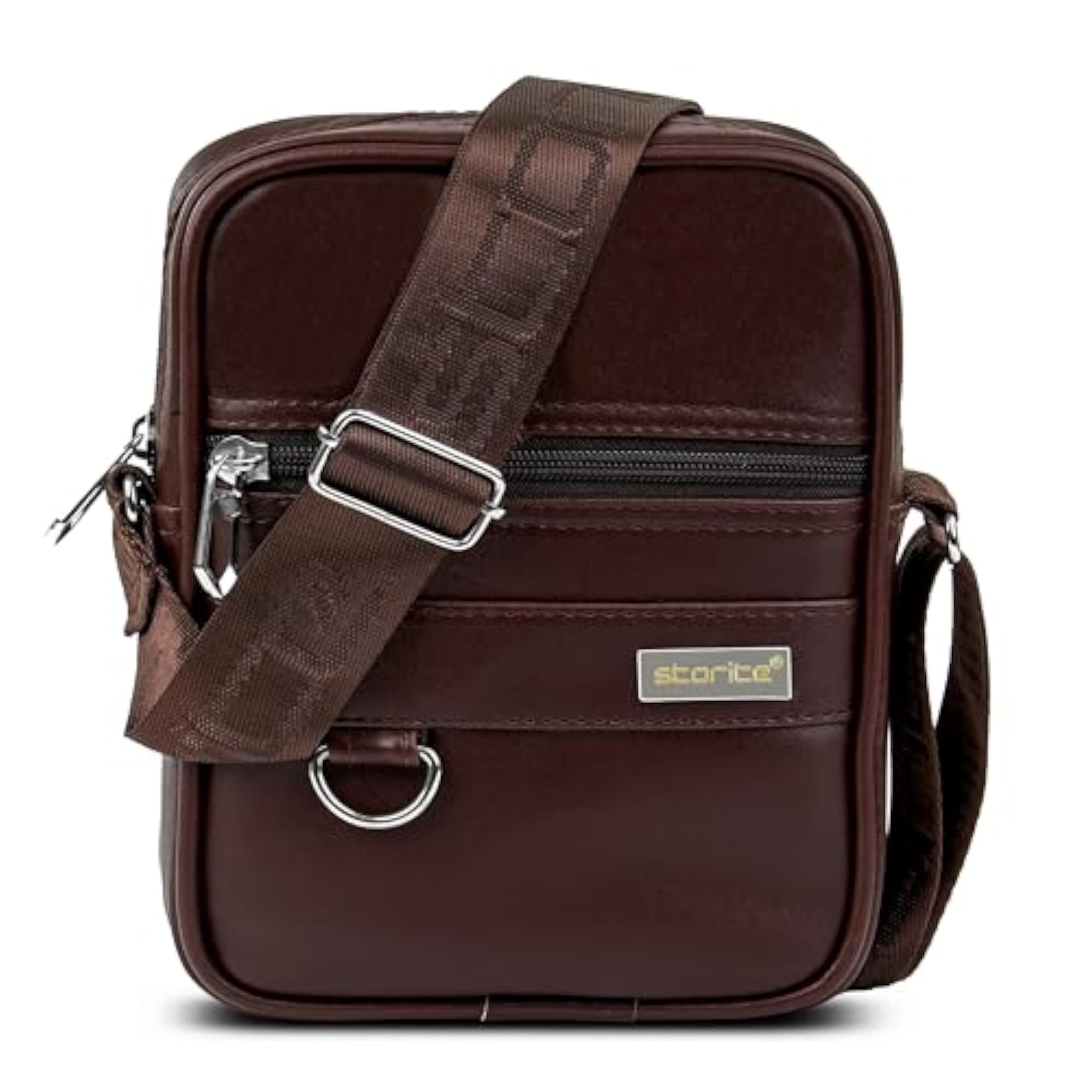 PU Leather Messenger Sling Bag, Crossbody Travel & Office Bag