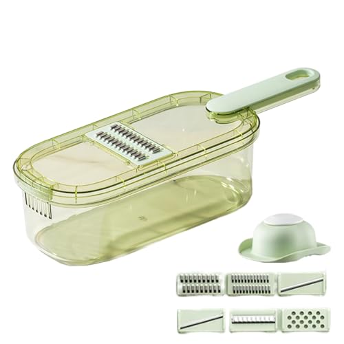 Cortadora de alimentos, rebanadora para cocina | Cortador de verduras, pelador multifunción de cocina para frutas, espiralizador de verduras con recipiente de 1,5 litros para patatas, tomates, pepinos