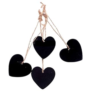 Ultnice 10 Piece Wooden Heart Chalkboard, mini Chalkboard, for Hanging up, for Weddings, Children Crafts