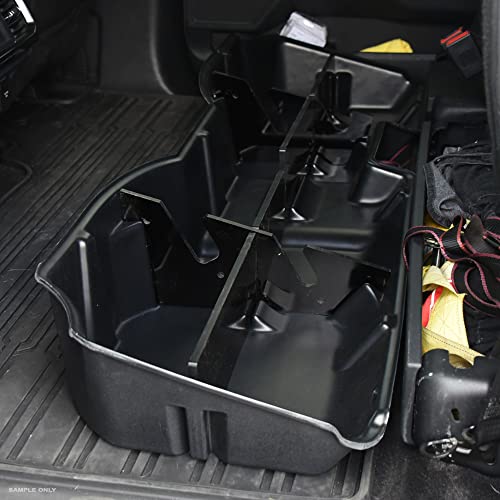 TLAPS 7422439661622 Compatible With 2014-2018 Chevy Silverado GMC Sierra 1500/2015-2019 2500 3500 Crew Cab Black Gearbox Underseat Storage Cargo Organizer Box