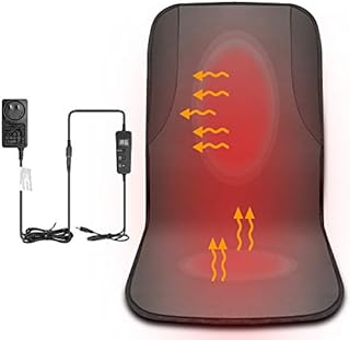 KUPX 24V UL DC Power Safe and Healthy Infrared Zero Radiation Multifunctional Carbon Fibre 30 Seconds Fast Heated Warm Office Chair Mat Back and Seat Cushion Pad Temperature Adjustable (Gray)