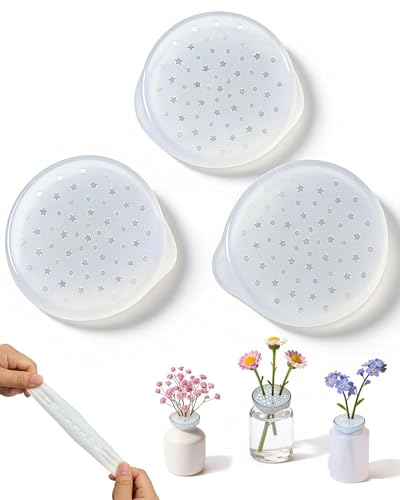 Silicone Flower Arranging Grid - 3 Pack Mini Transparent Soft & Flexible Multi-Purpose Flower Arrangement Tool for Vases and Desktop Pen Holder