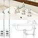 Enhon 2 Pack Universal Lavatory Pop Up Drain Lift Rod, Linkage, and Spring Clip Kit, Compatible with PF0906-CH, Bathroom Sink Stopper Pull Pivot Rod Assembly, Chrome